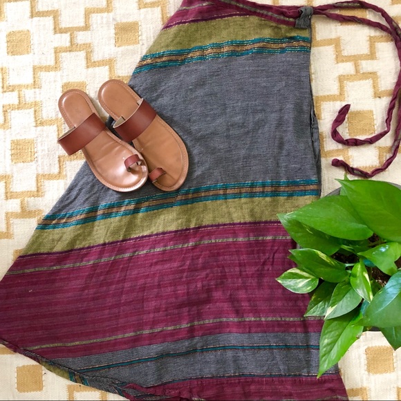 Dresses & Skirts - Boho striped wrap skirt